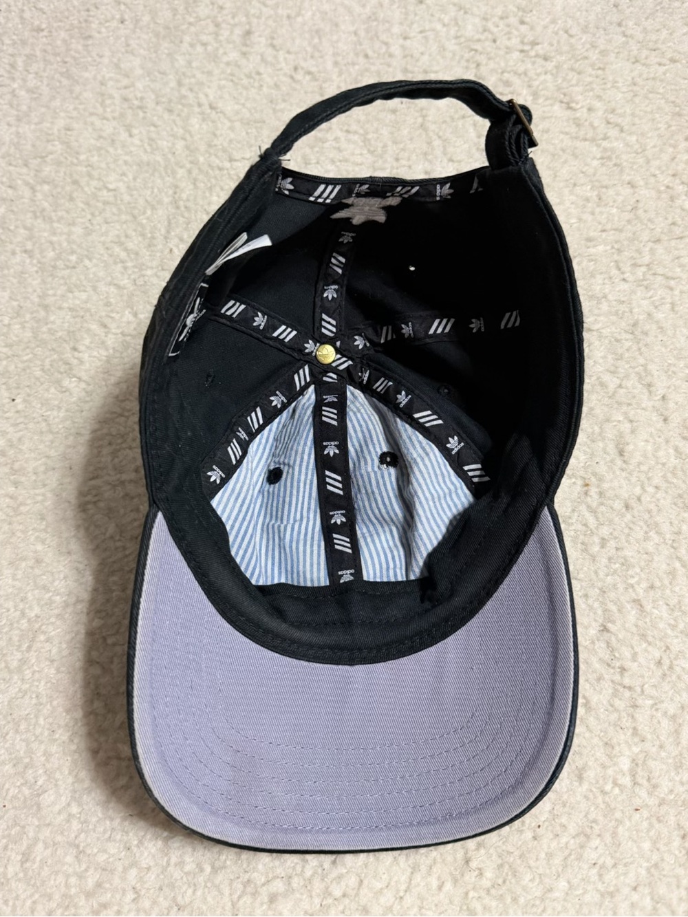 adidas Black Trefoil Logo Baseball Cap Hat - Picture 3 of 5